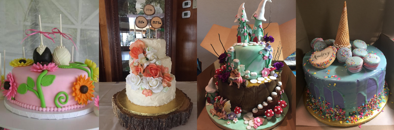 party and wedding cakes collage