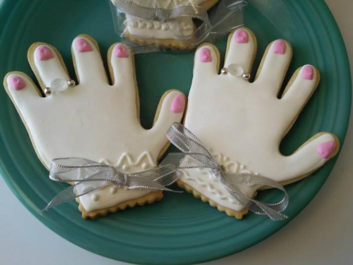 Delicious bridal shower cookies that are sweet to eat.