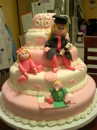 This party cake celebrates Mom's graduation.